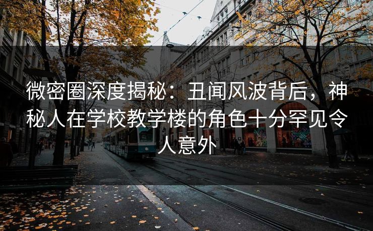 微密圈深度揭秘：丑闻风波背后，神秘人在学校教学楼的角色十分罕见令人意外